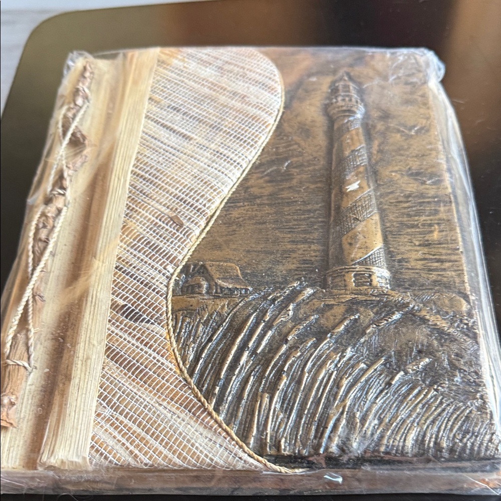 STUNNING NEW IN PACKAGING Lighthouse Carved Wall Photo Album